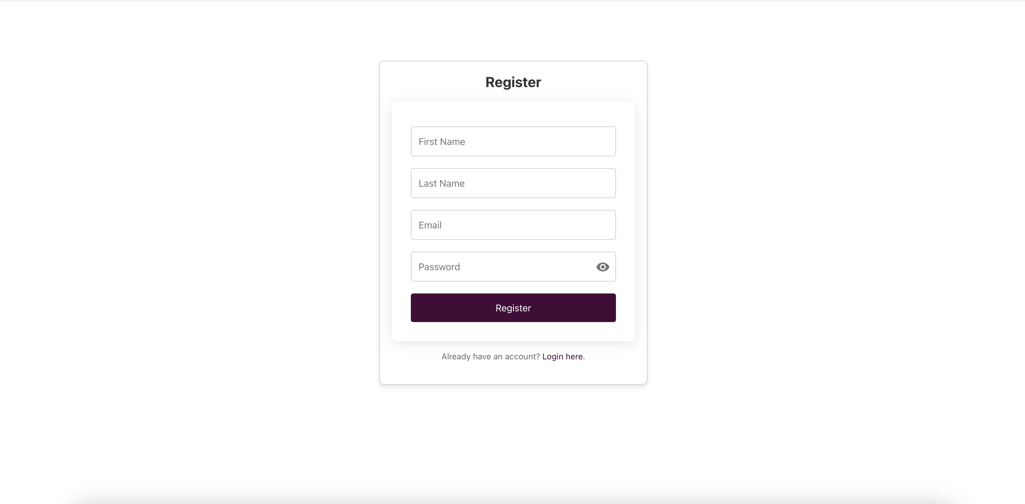 Registration Screen