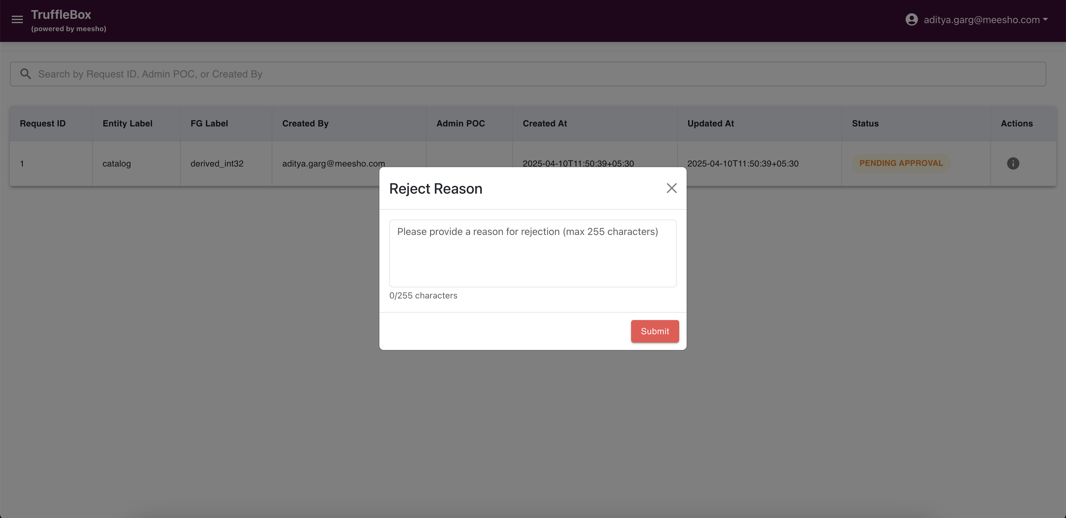 Rejection Reason